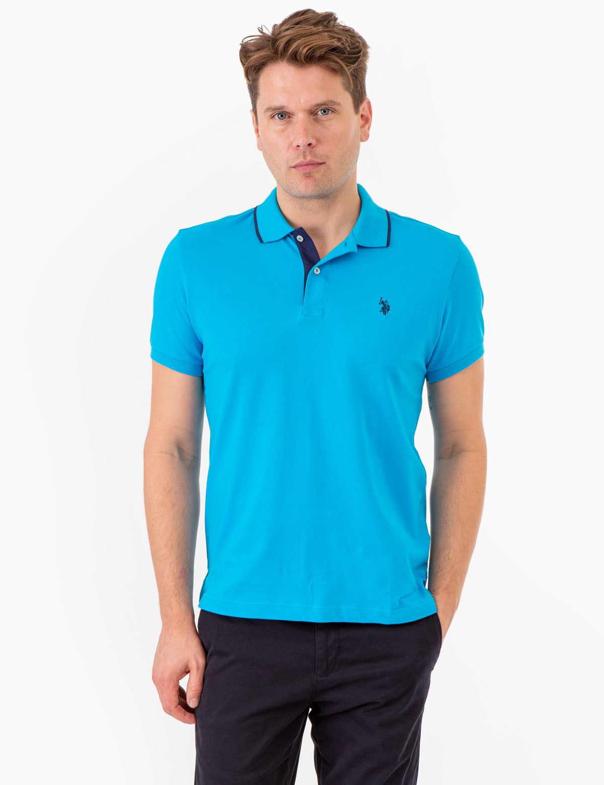 Slim Fit Stretch Cotton Polo Shirt with Embroidered Logo