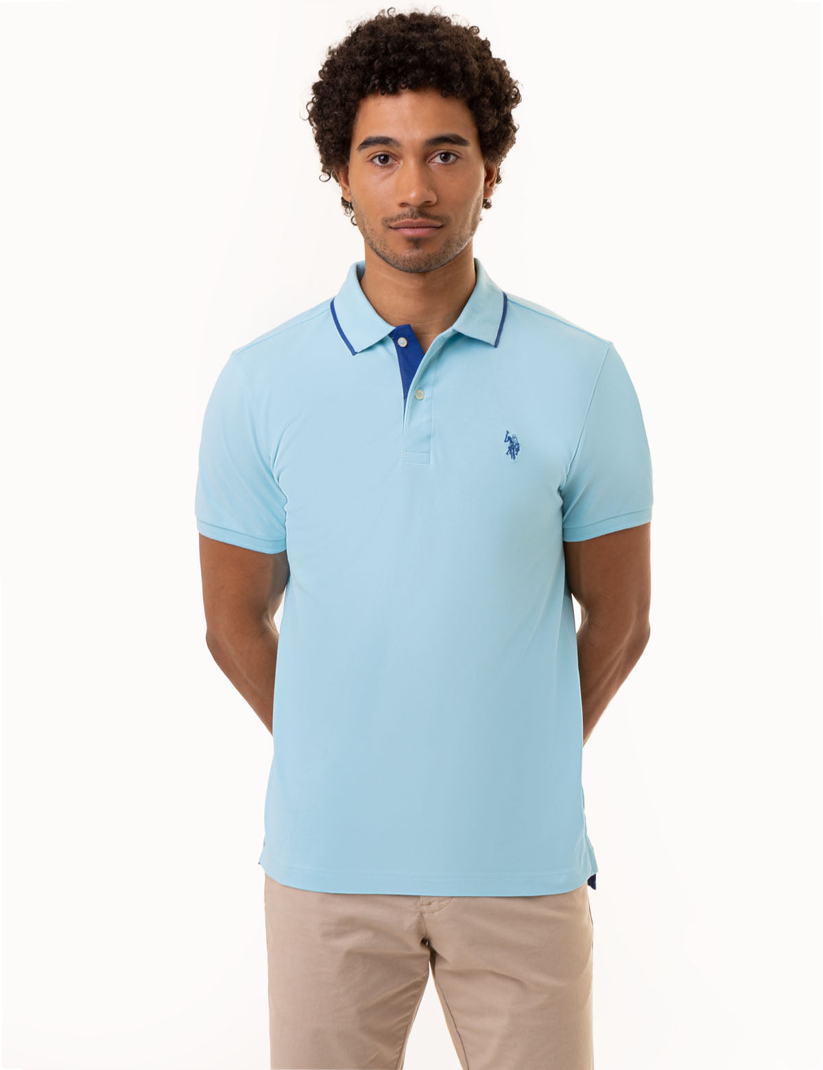Slim Fit Stretch Cotton Polo Shirt with Embroidered Logo