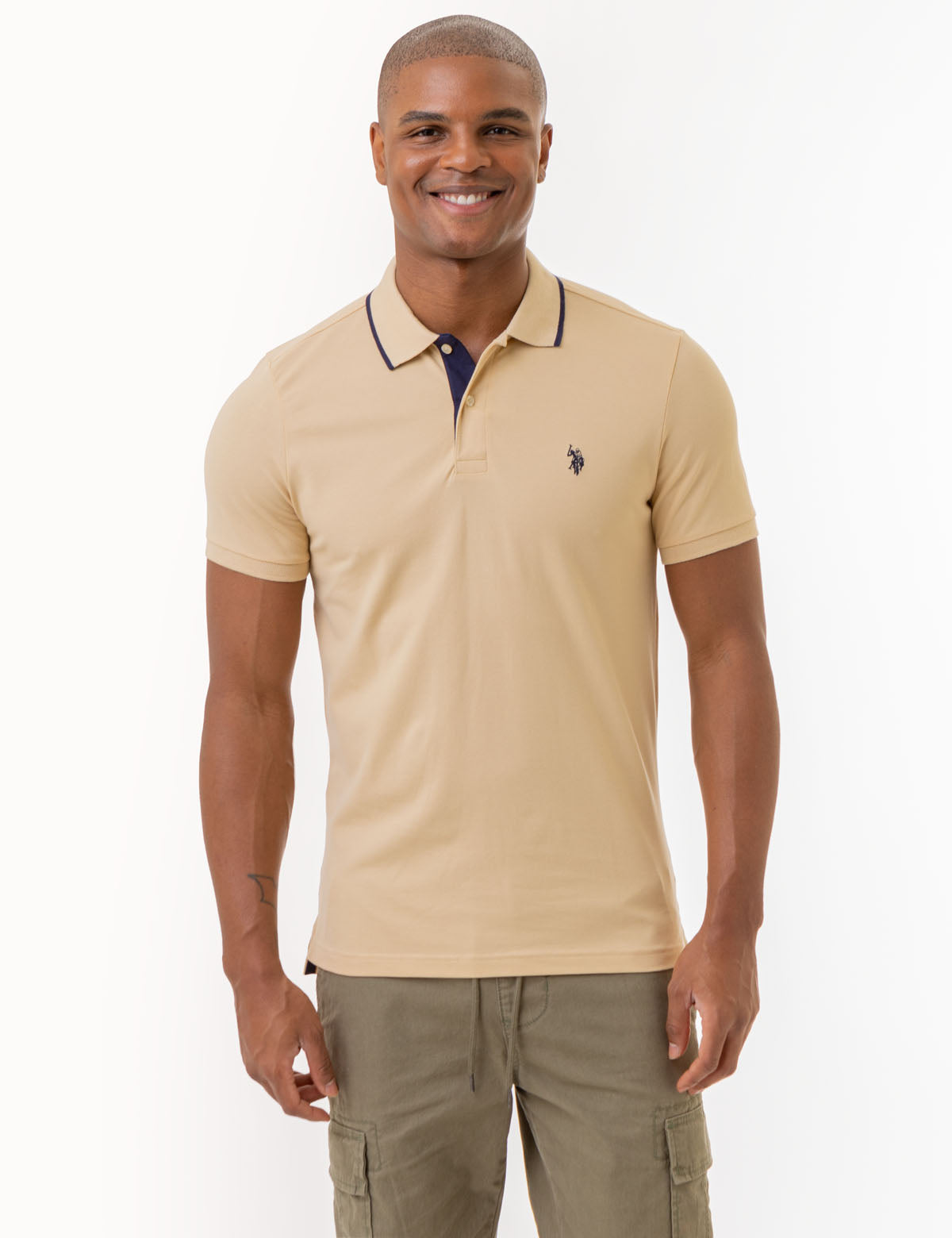 Slim Fit Stretch Cotton Polo Shirt with Embroidered Logo