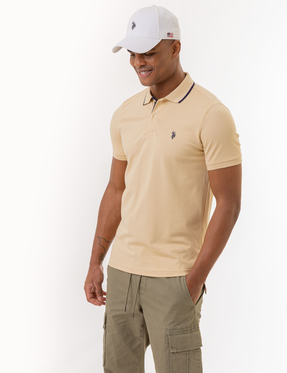 Slim Fit Stretch Cotton Polo Shirt with Embroidered Logo