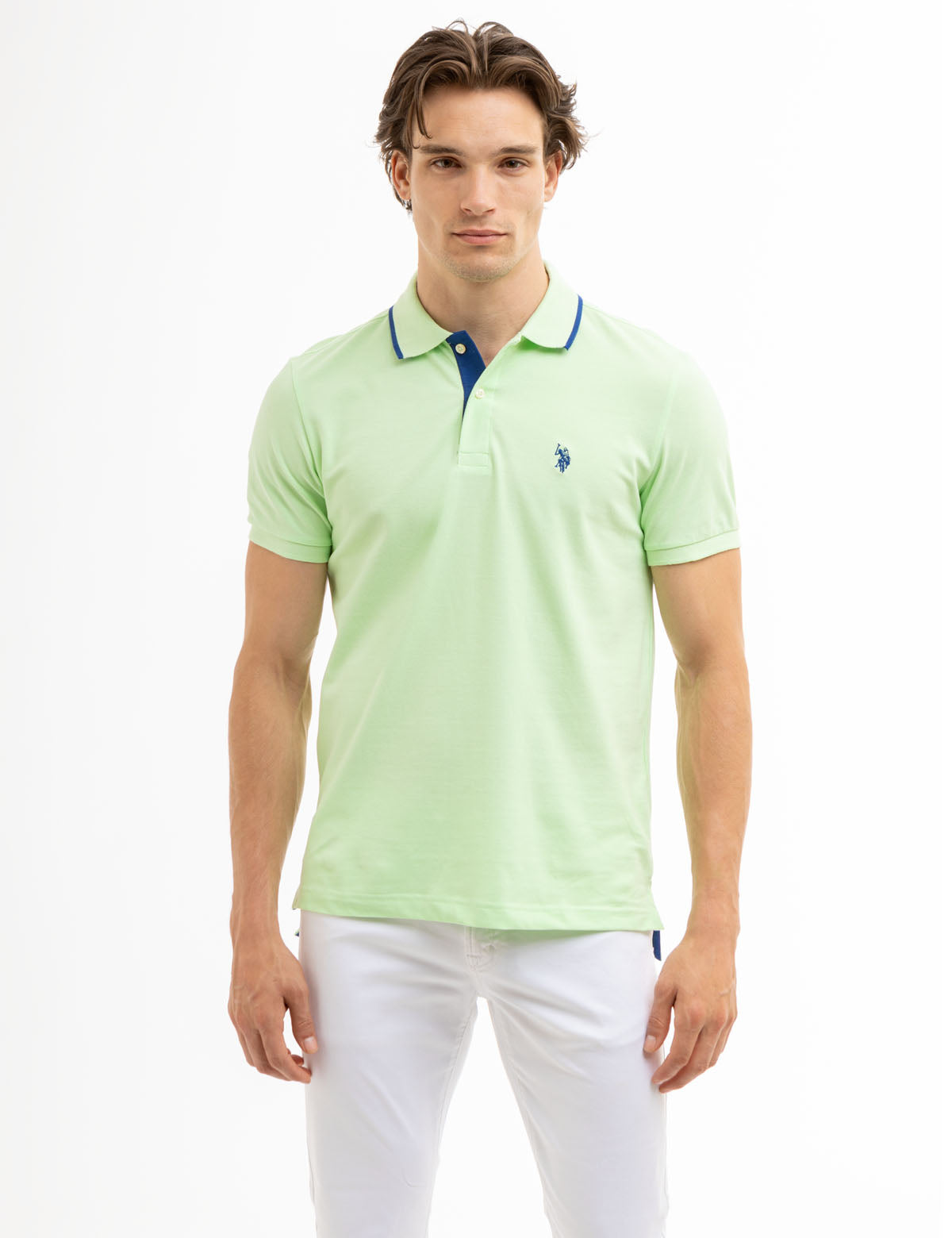 Slim Fit Stretch Cotton Polo Shirt with Embroidered Logo