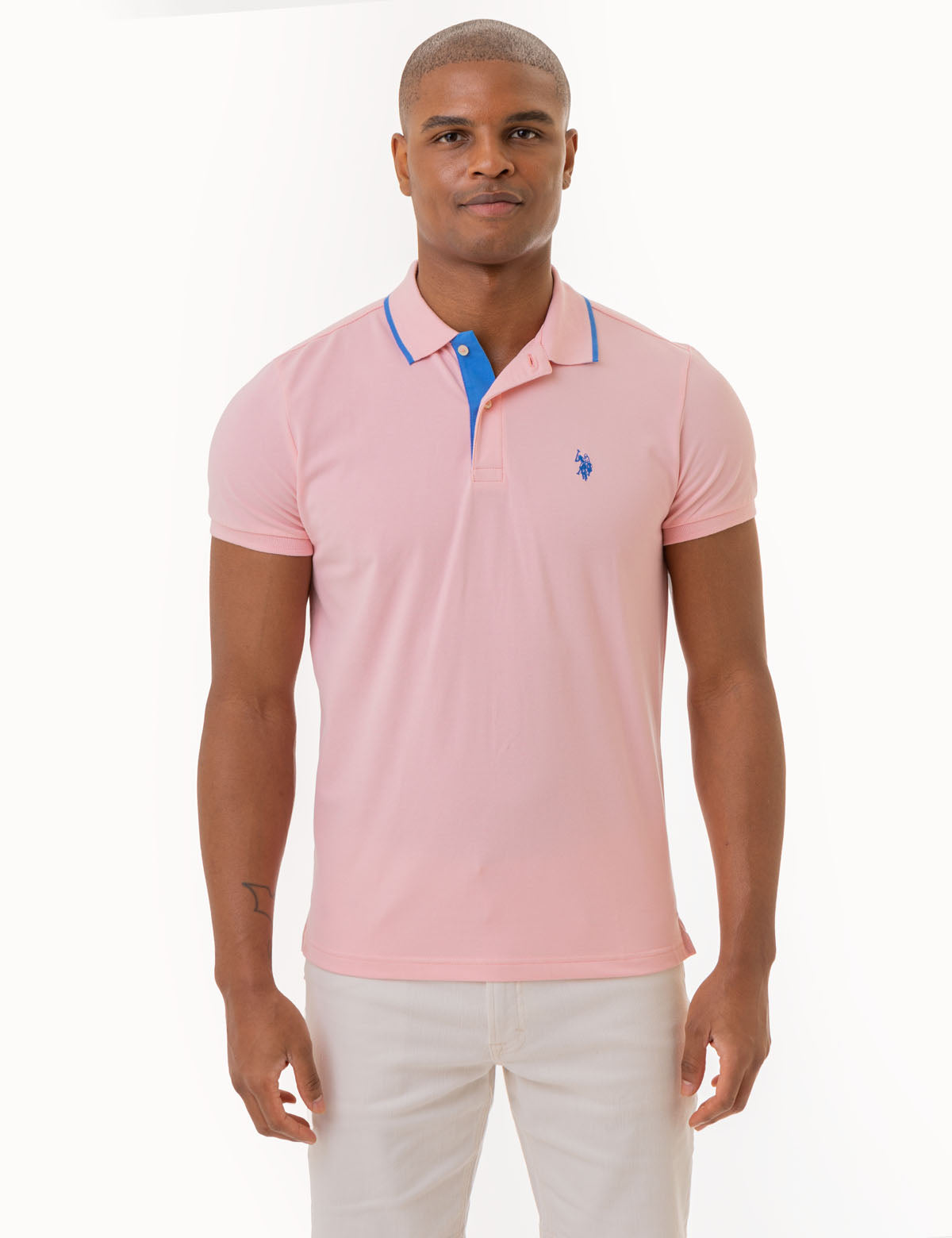Slim Fit Stretch Cotton Polo Shirt with Embroidered Logo