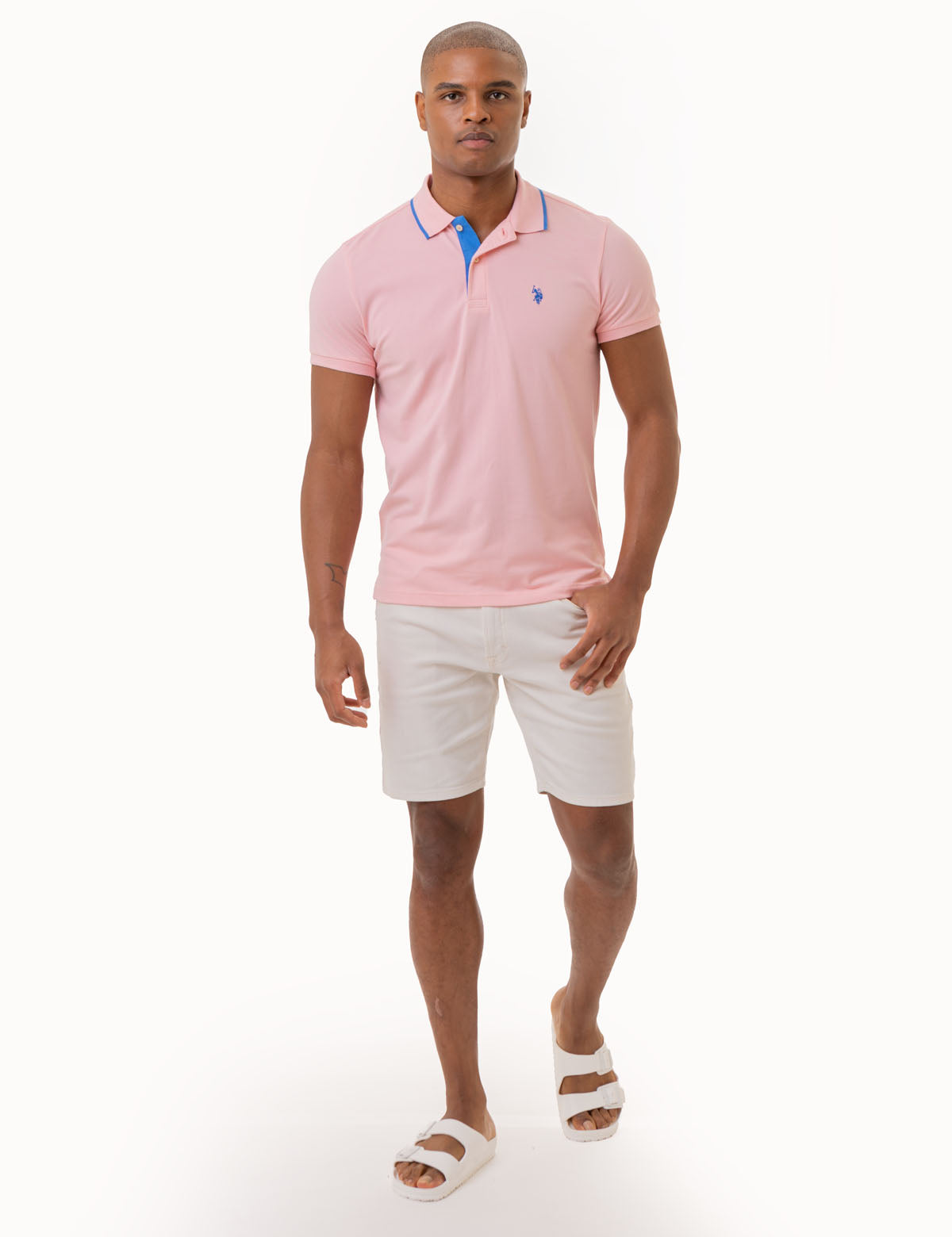 Slim Fit Stretch Cotton Polo Shirt with Embroidered Logo