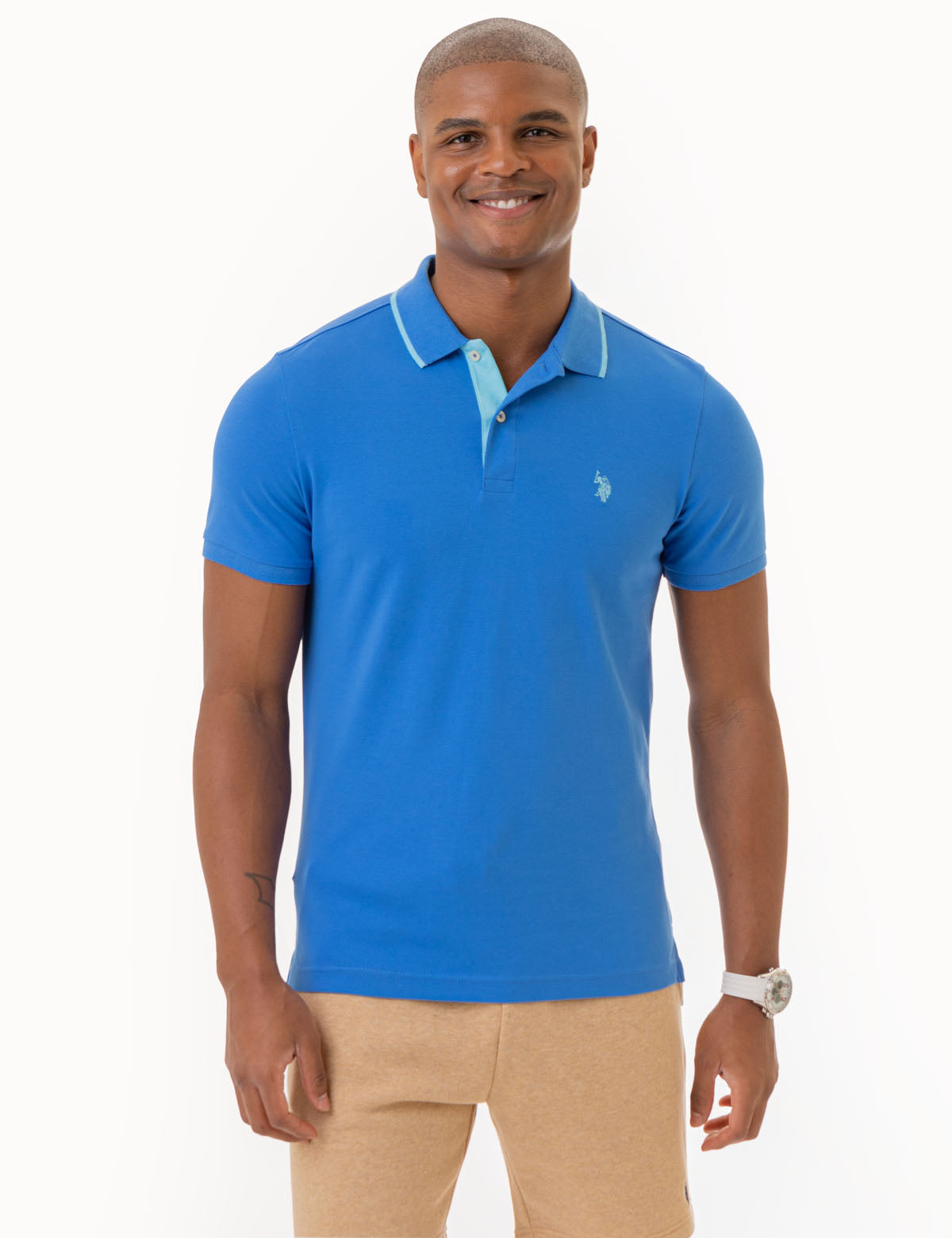 Slim Fit Stretch Cotton Polo Shirt with Embroidered Logo