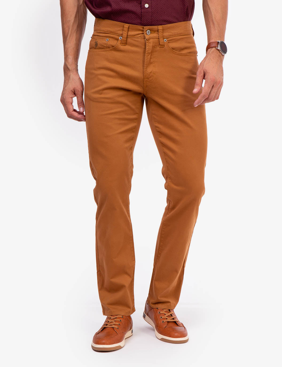 Men's Slim Straight Stretch Chino Pants - Cotton Spandex Fit