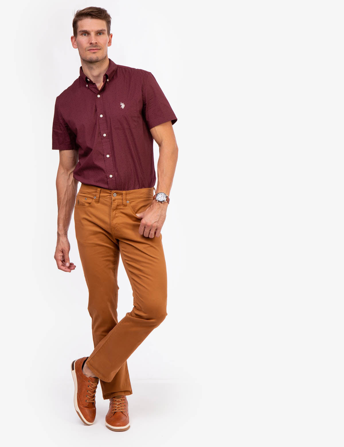 Men's Slim Straight Stretch Chino Pants - Cotton Spandex Fit
