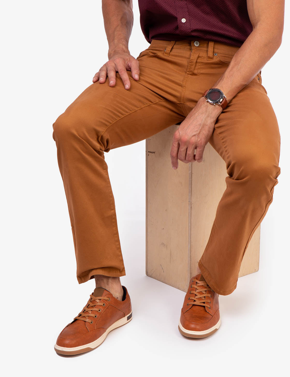 Men's Slim Straight Stretch Chino Pants - Cotton Spandex Fit