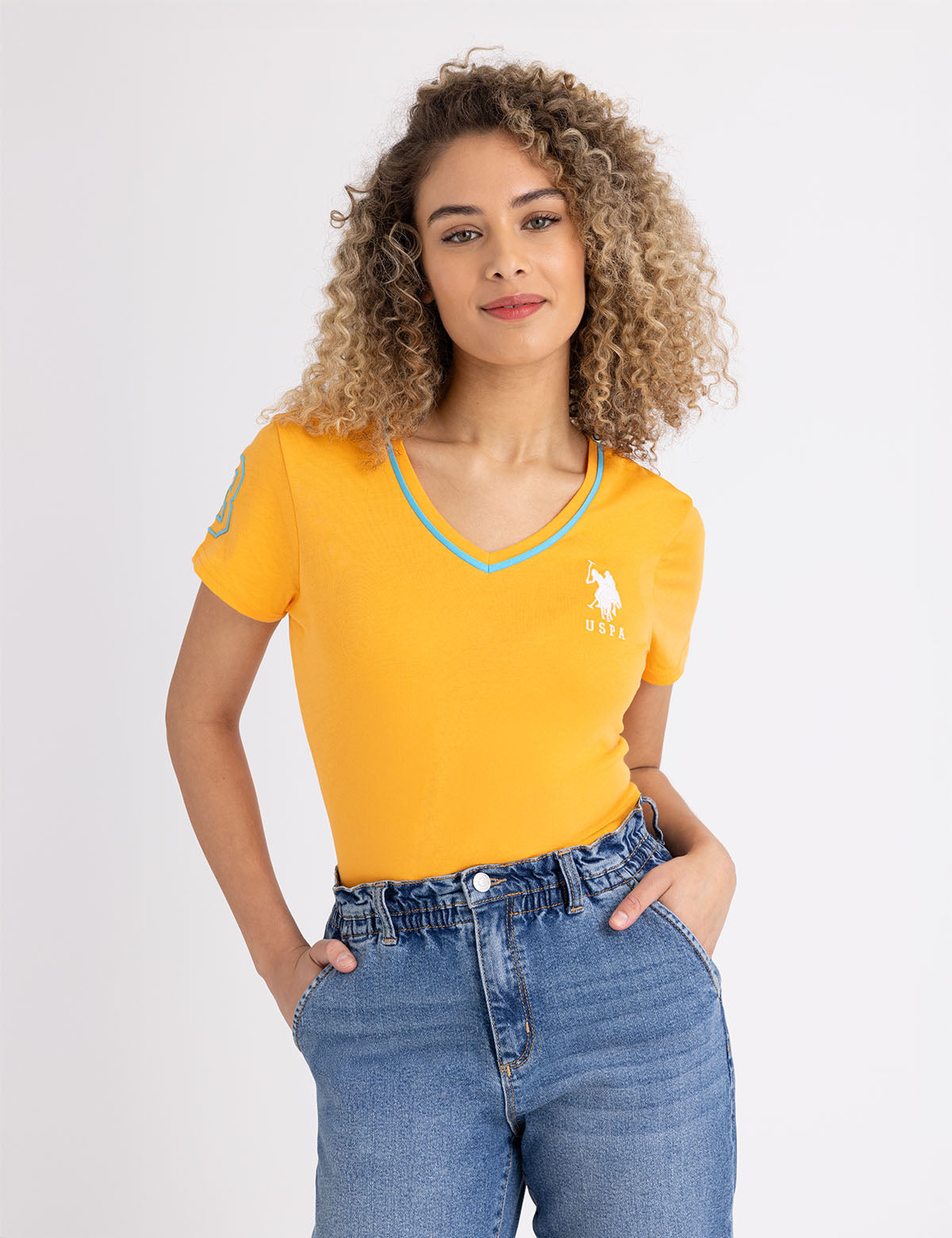 Triple Crown V-Neck Cotton T-Shirt for Men