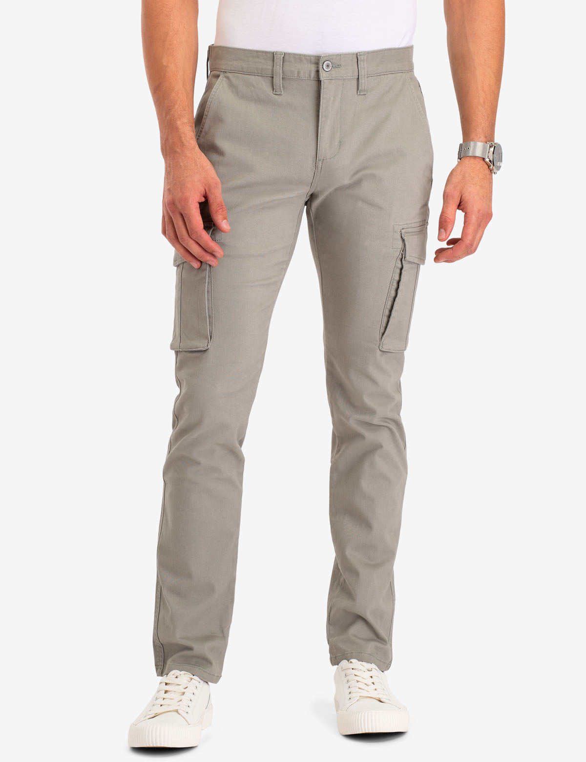 Slim Fit Straight Leg Cargo Pants with Utility Pockets