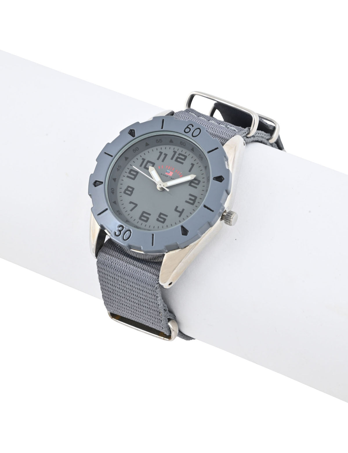 USPA Junior Grey Nylon Strap Watch for Kids – Adjustable 4.25 to 6.75 Inches