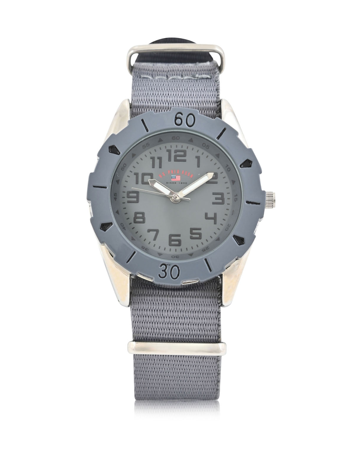 USPA Junior Grey Nylon Strap Watch for Kids – Adjustable 4.25 to 6.75 Inches