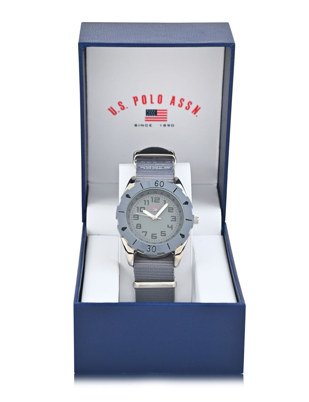 USPA Junior Grey Nylon Strap Watch for Kids – Adjustable 4.25 to 6.75 Inches