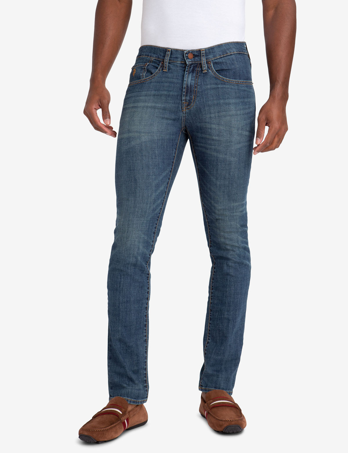 Slim Straight Fit Jeans for Men - 60% Cotton Denim