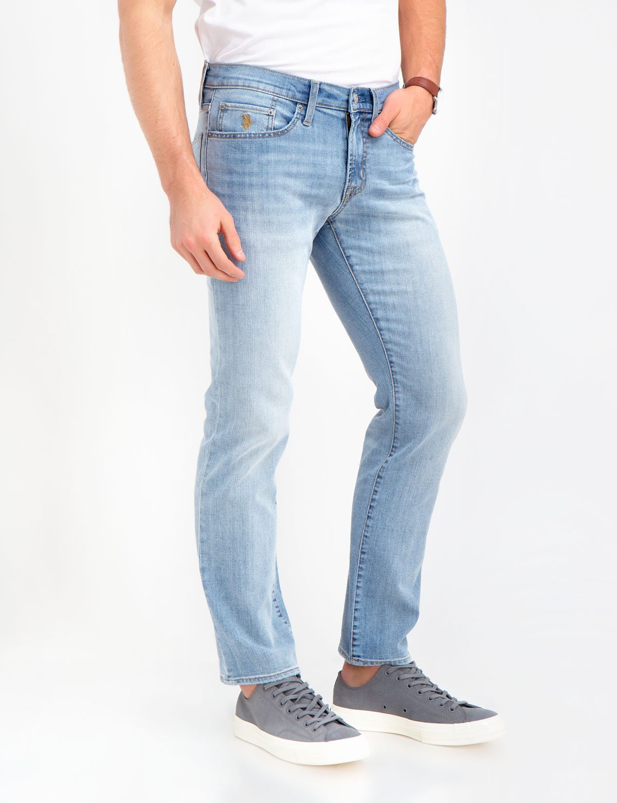 Slim Straight Fit Jeans for Men - 60% Cotton Denim