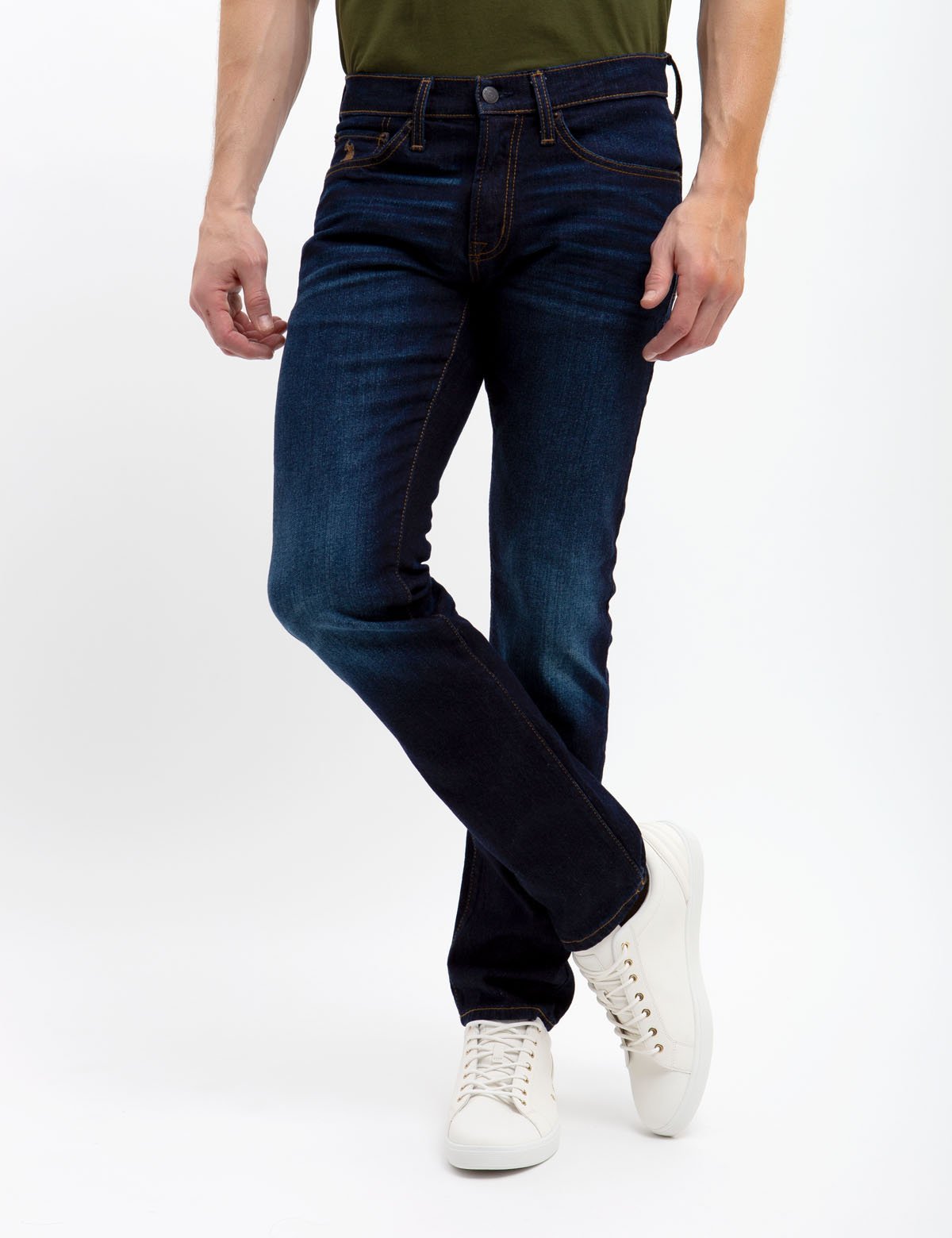 Slim Straight Fit Jeans for Men - 60% Cotton Denim