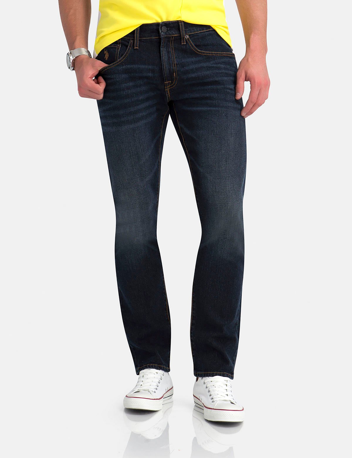 Slim Straight Fit Jeans for Men - 60% Cotton Denim
