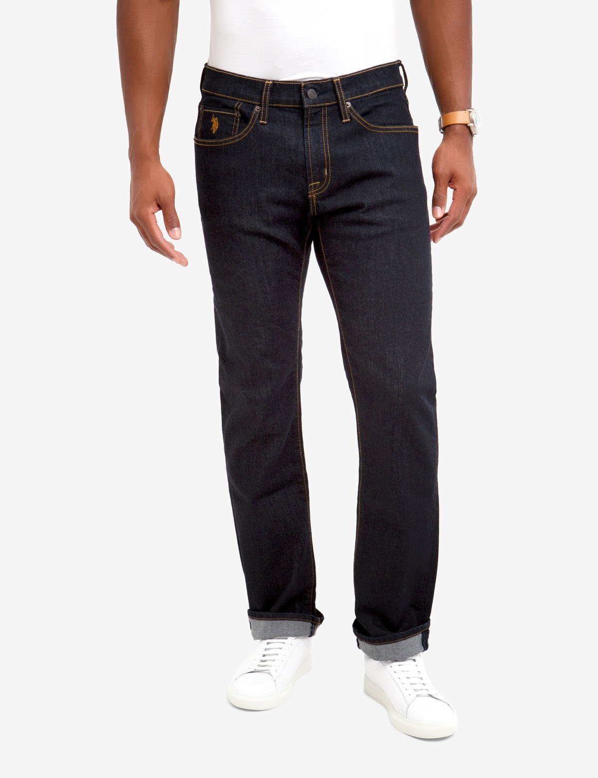 Slim Straight Fit Jeans for Men - Cotton Stretch Denim