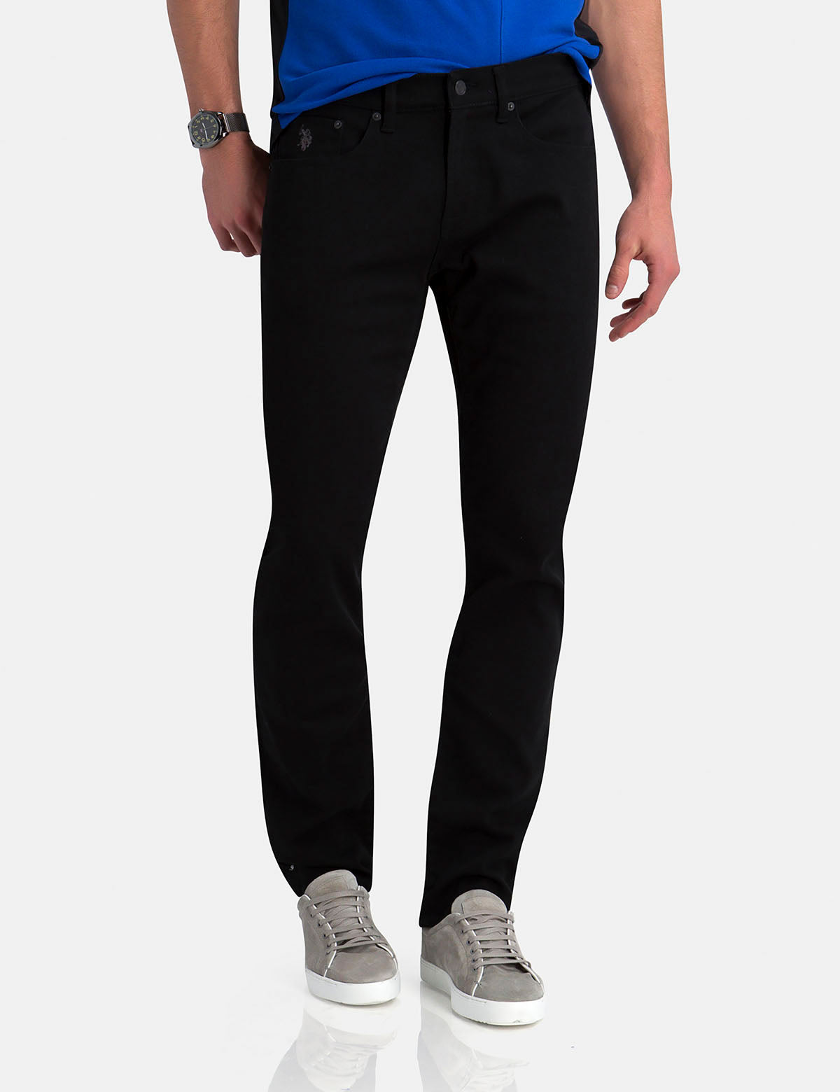 Slim Straight Fit Jeans for Men - Cotton Stretch Denim