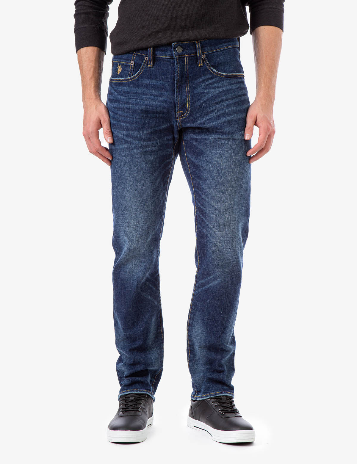 Slim Straight Fit Jeans for Men - Cotton Stretch Denim