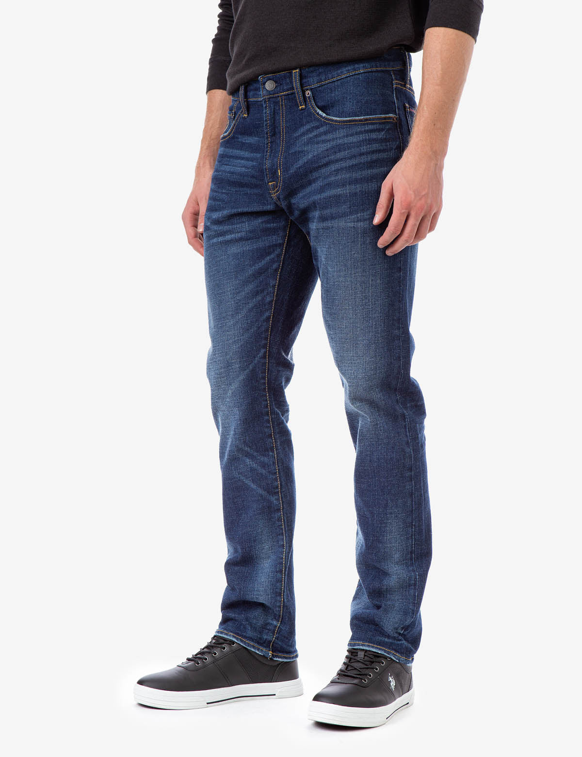 Slim Straight Fit Jeans for Men - Cotton Stretch Denim