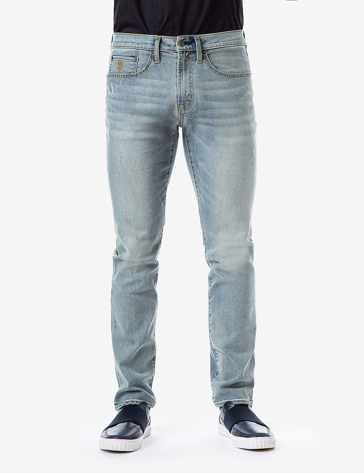 Slim Straight Fit Jeans for Men - Cotton Stretch Denim