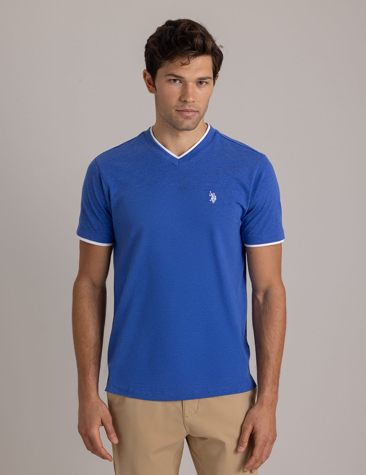 Double V-Neck T-Shirt for Men - Stylish Casual Tee