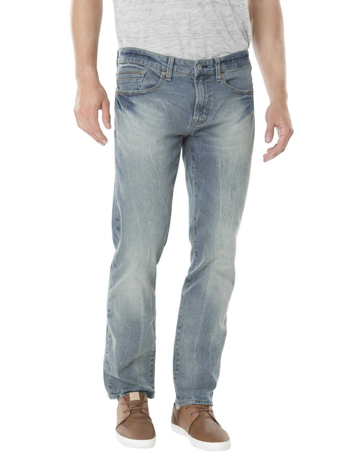 Slim Straight Stretch Jeans for Men - Comfort Fit Denim