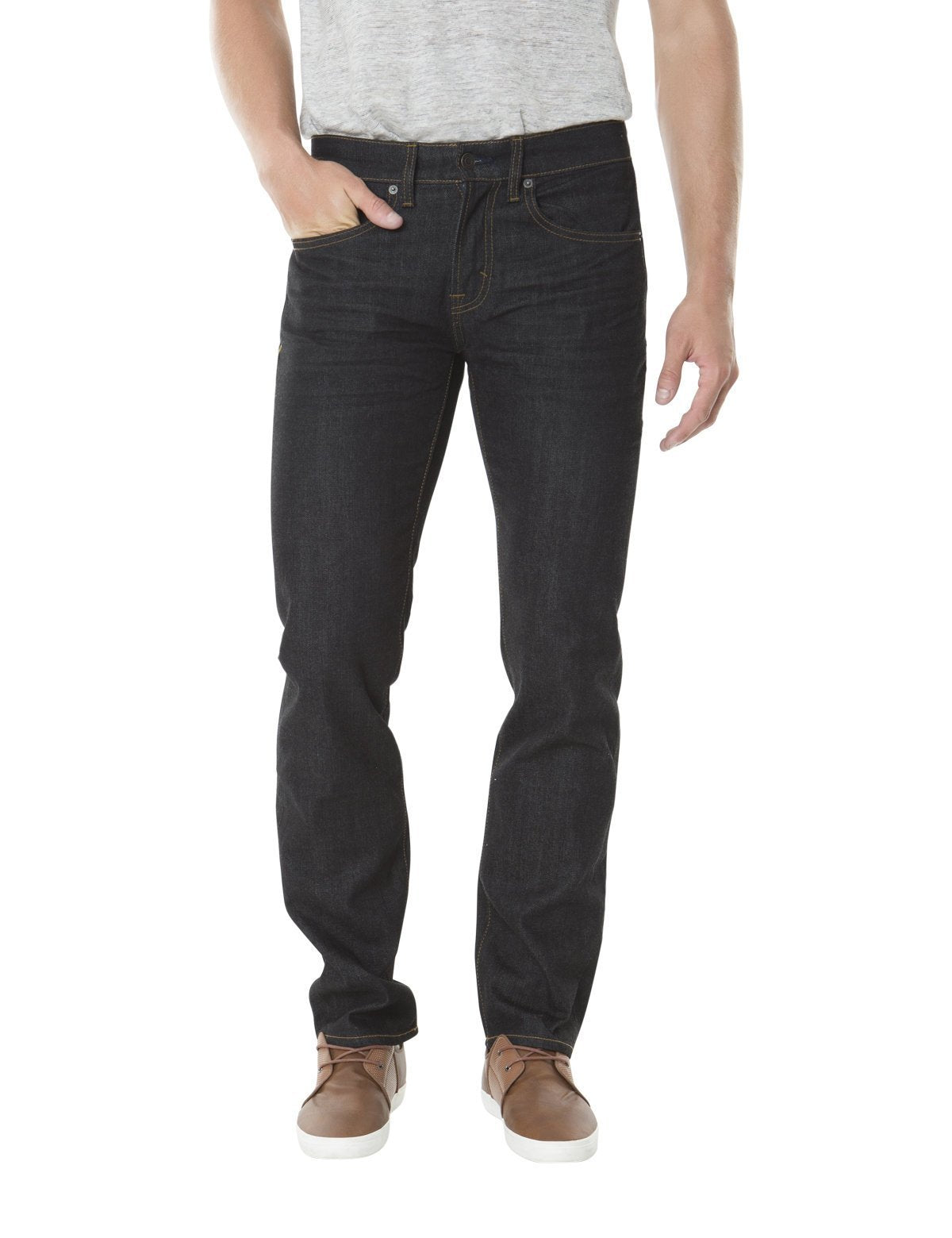 Slim Straight Stretch Jeans for Men - Comfort Fit Denim