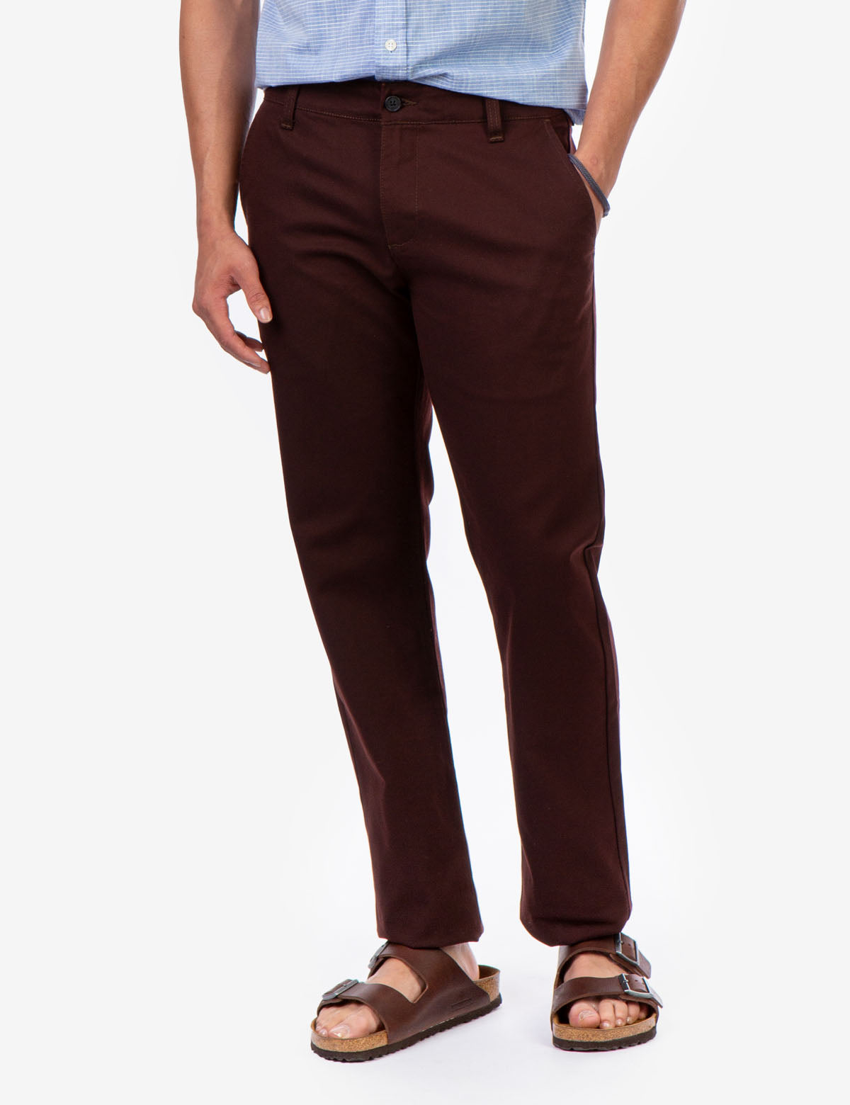 Slim Fit Textured Straight Leg Pants for Men