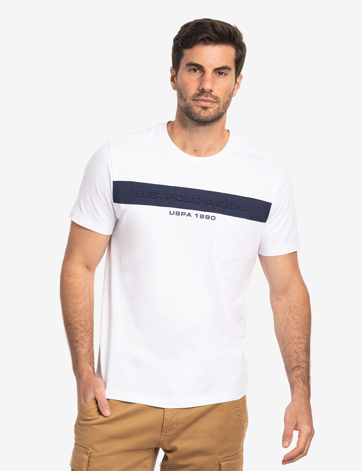 USPA Logo Embroidered Jersey T-Shirt for Men