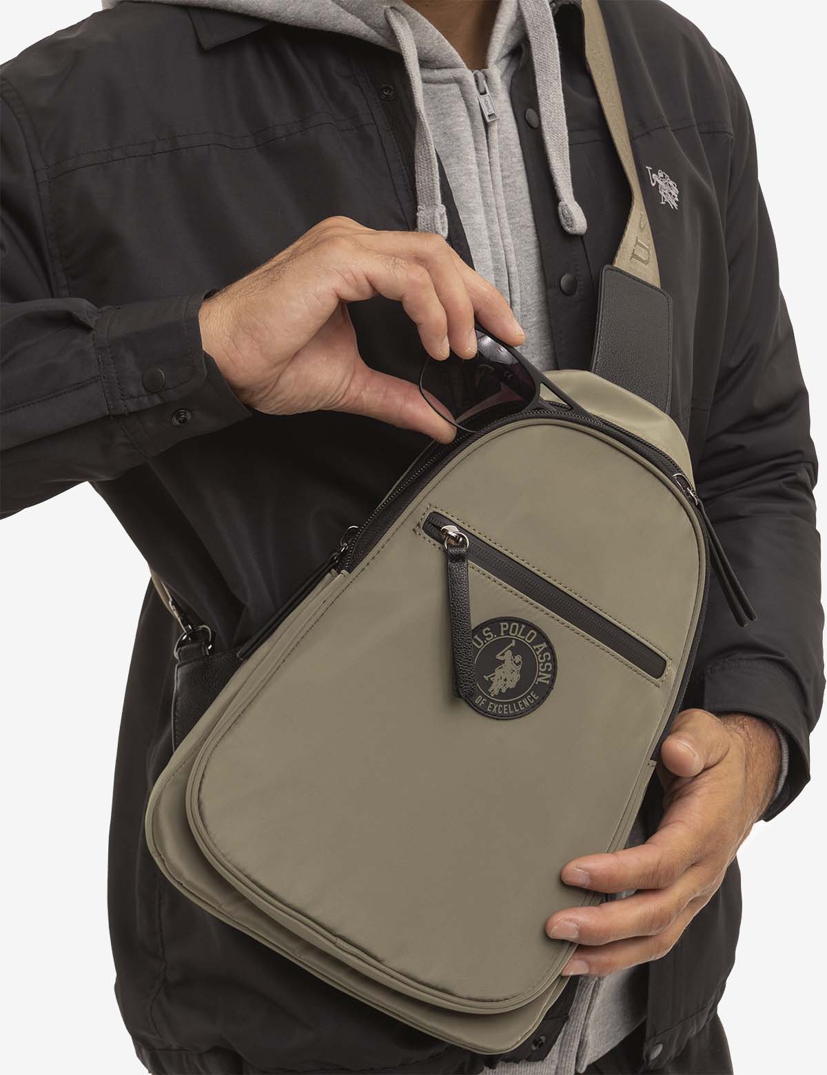 U.S. Polo Assn. Nylon Sling Backpack with Card Slots