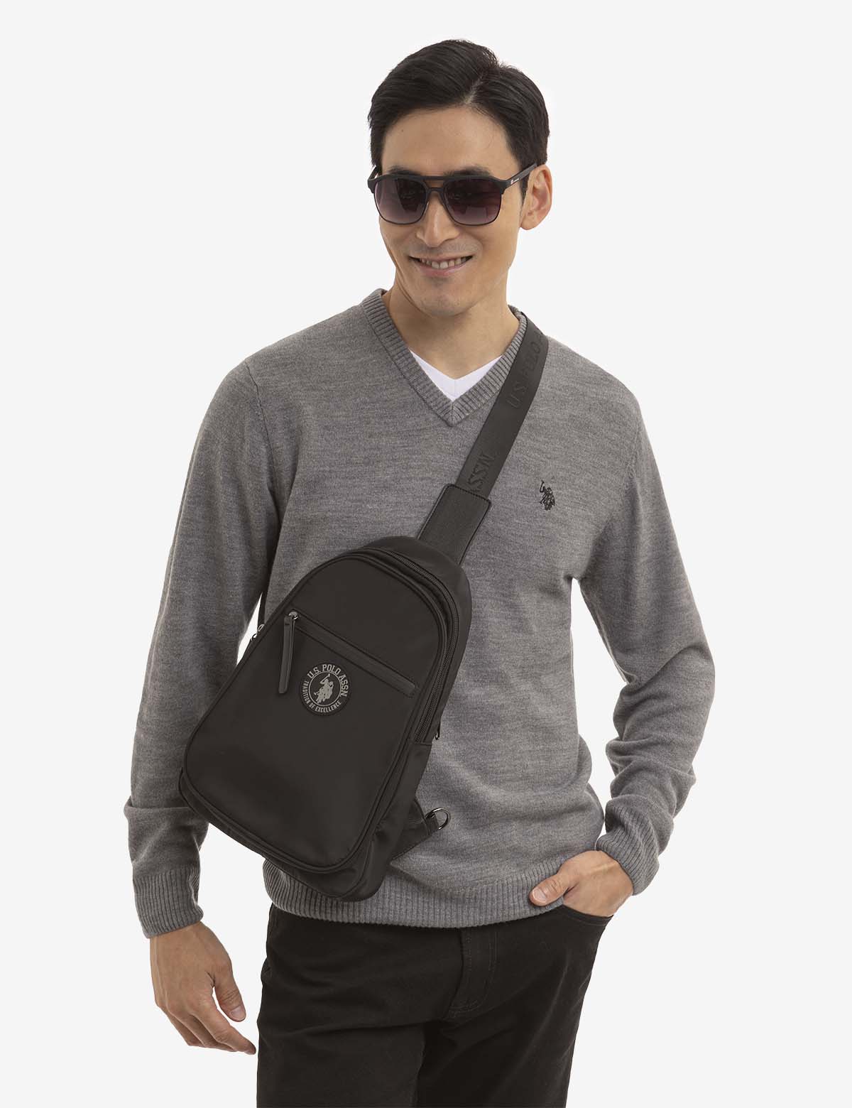 U.S. Polo Assn. Nylon Sling Backpack with Card Slots