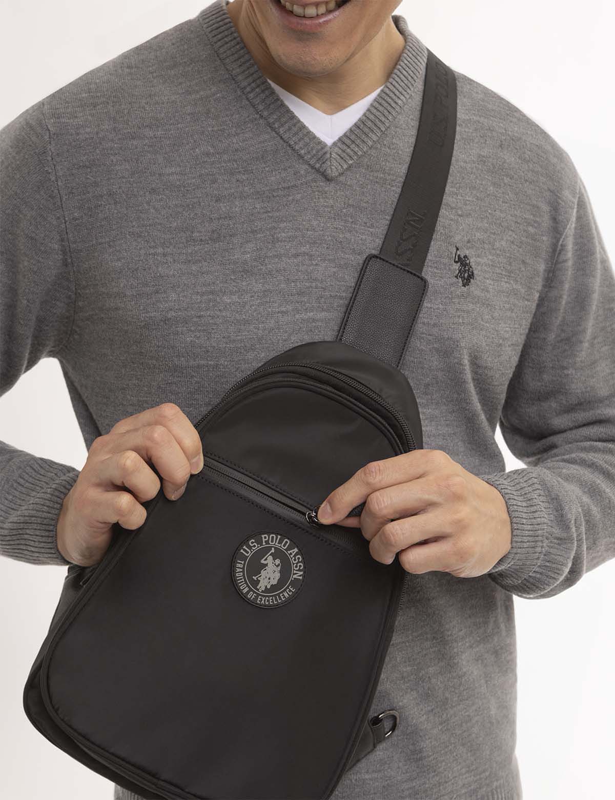 U.S. Polo Assn. Nylon Sling Backpack with Card Slots