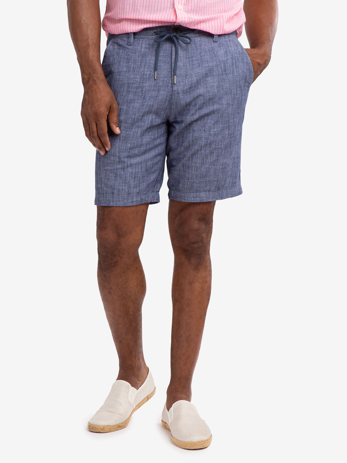 Men's Slub Chambray Drawstring Shorts – Casual Comfort Fit
