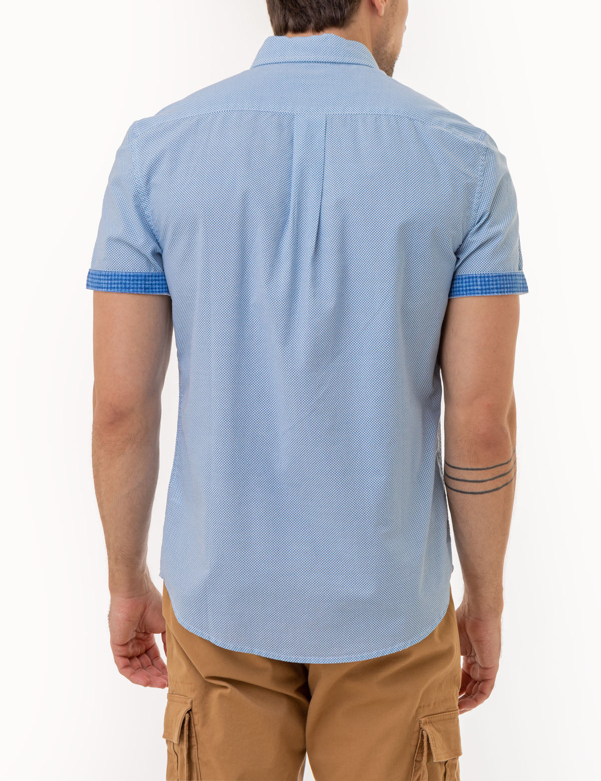 Men's Slub Poplin Shirt with Contrast Facing