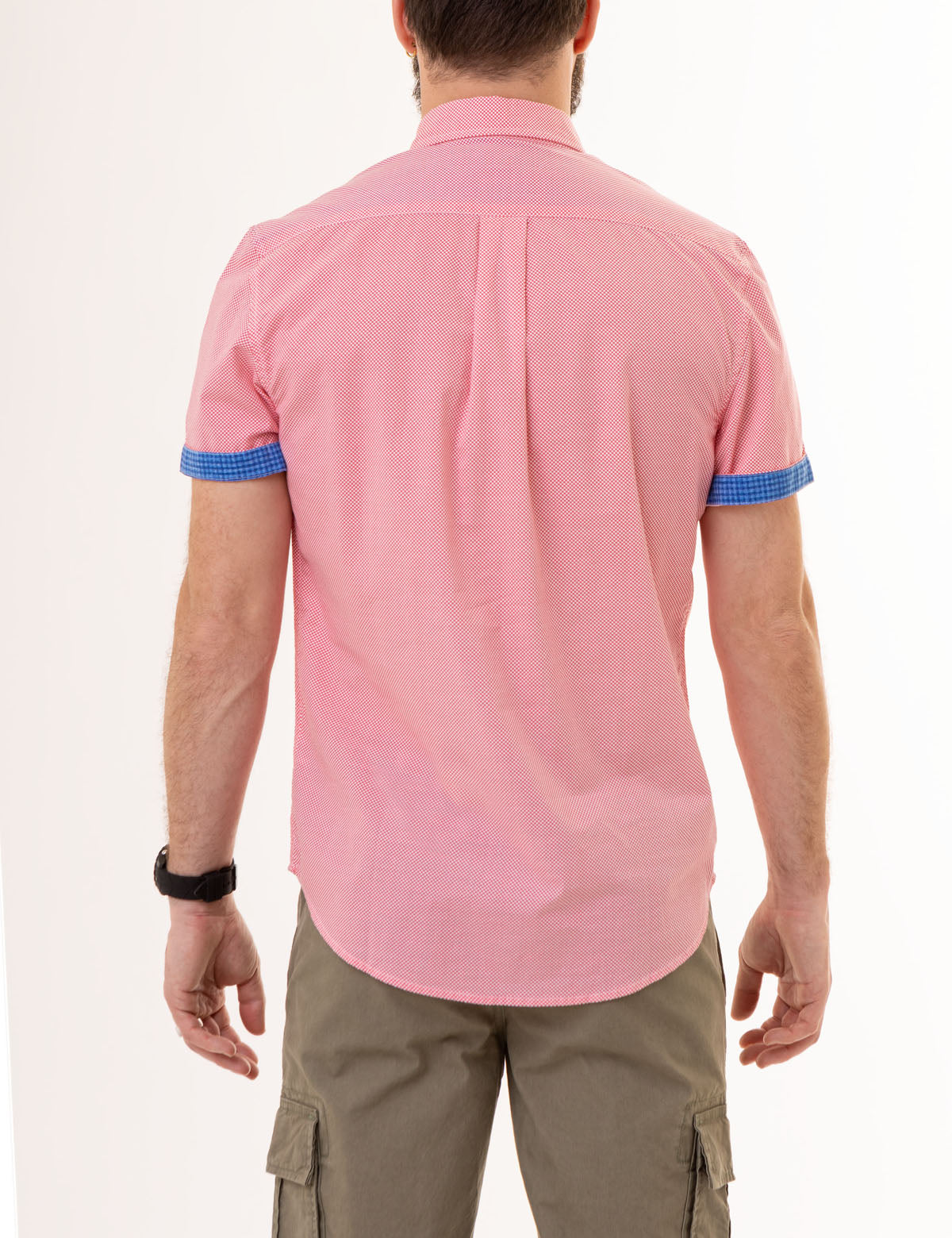 Men's Slub Poplin Shirt with Contrast Facing