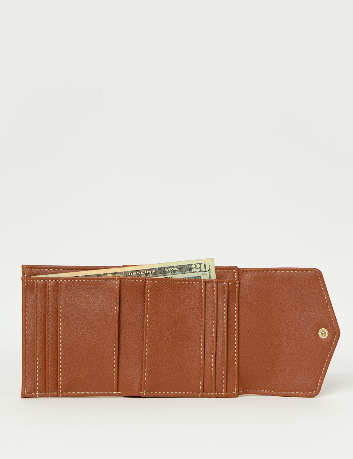 Compact PU Leather Wallet with Flap & Multiple Card Slots – Secure Snap Closure