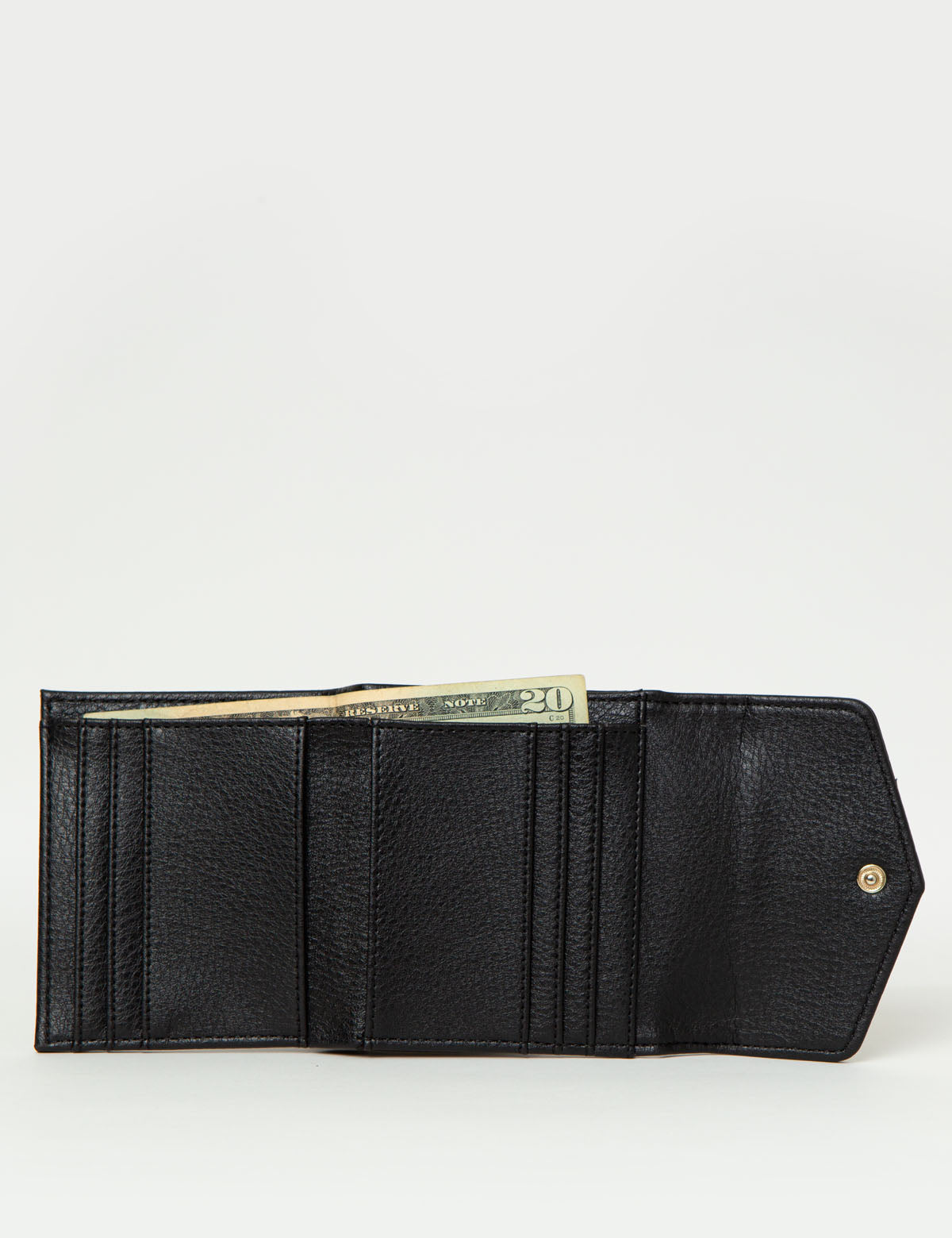 Compact PU Leather Wallet with Flap & Multiple Card Slots – Secure Snap Closure