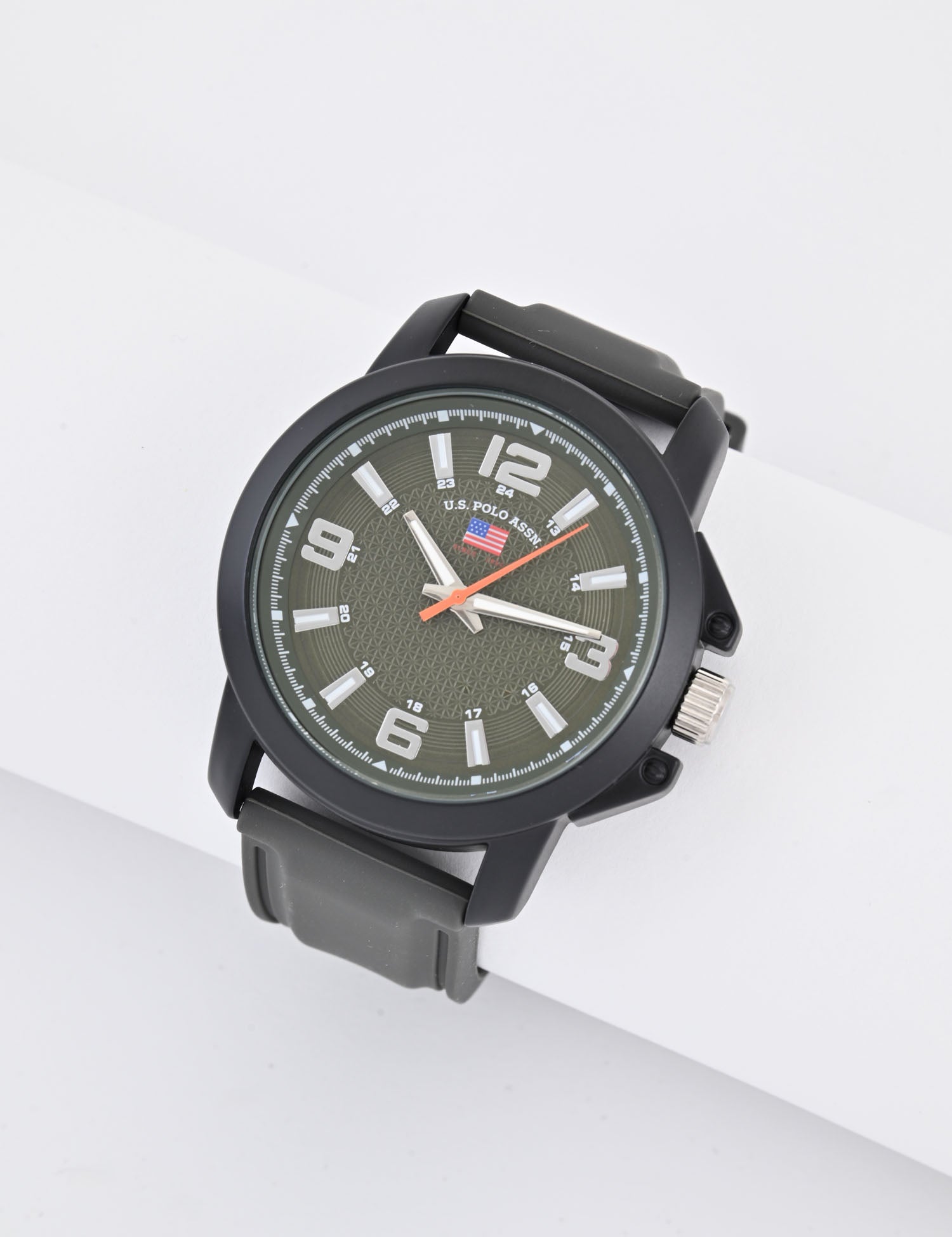 Men's Black Strap Green Face Analog Watch - Classic Timepiece