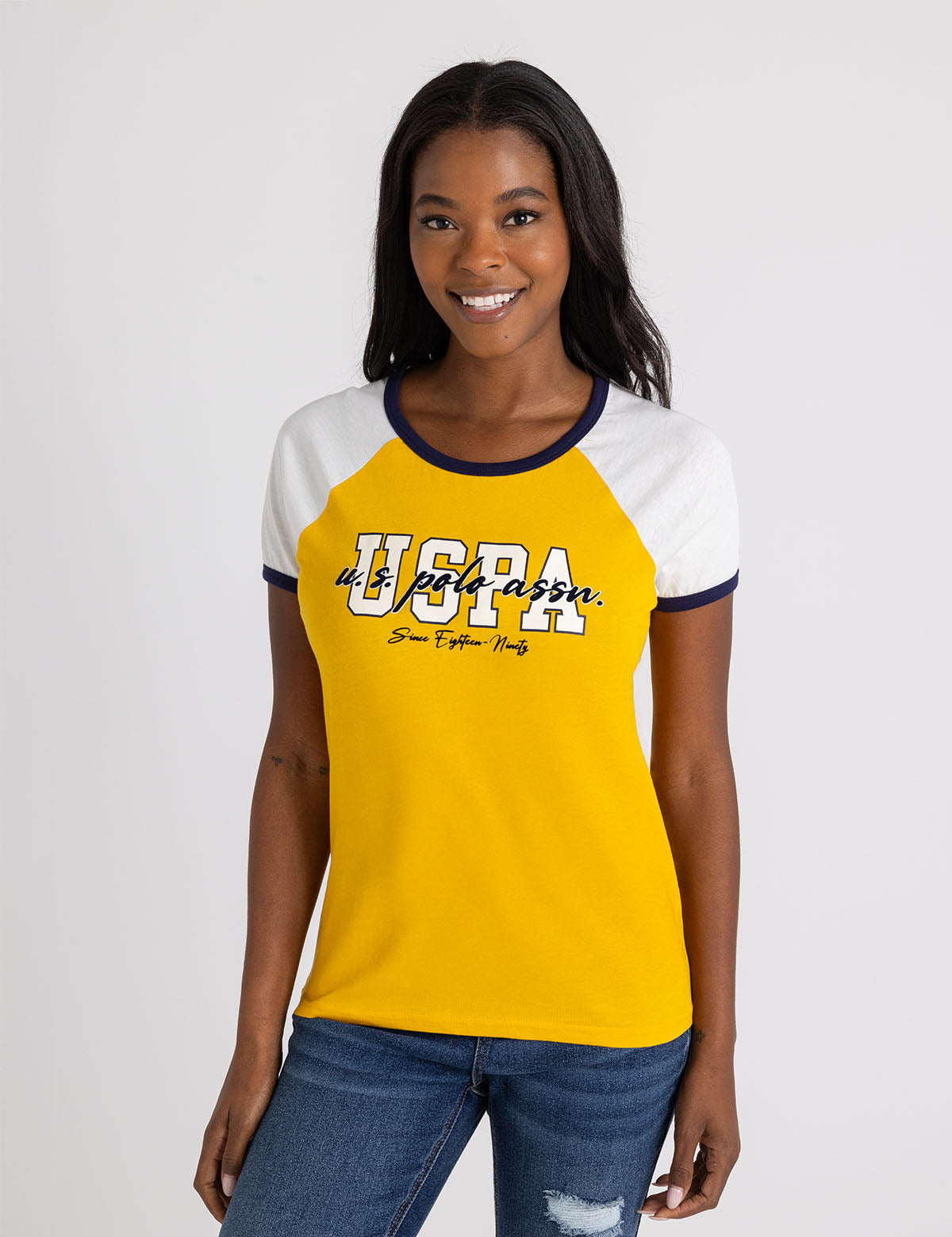 Flocked Script Raglan Ringer T-Shirt – Vintage Style Tee