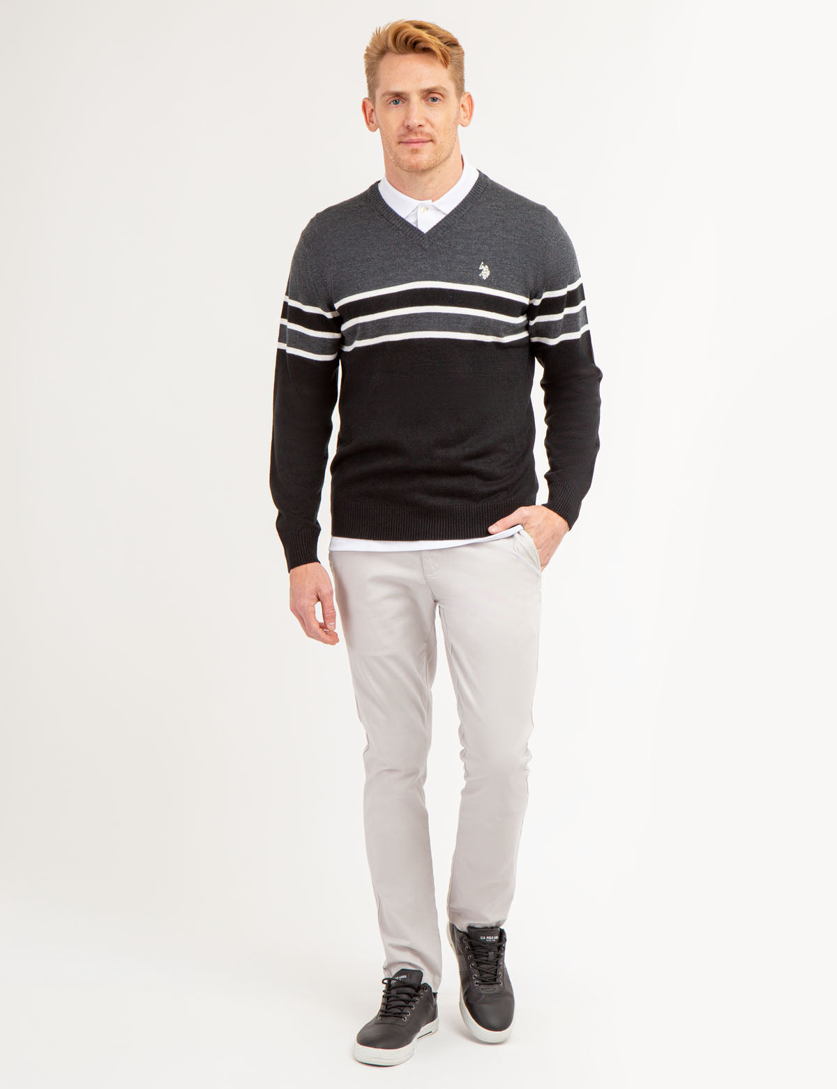 Soft Striped V-Neck Sweater for Women | Cozy & Stylish