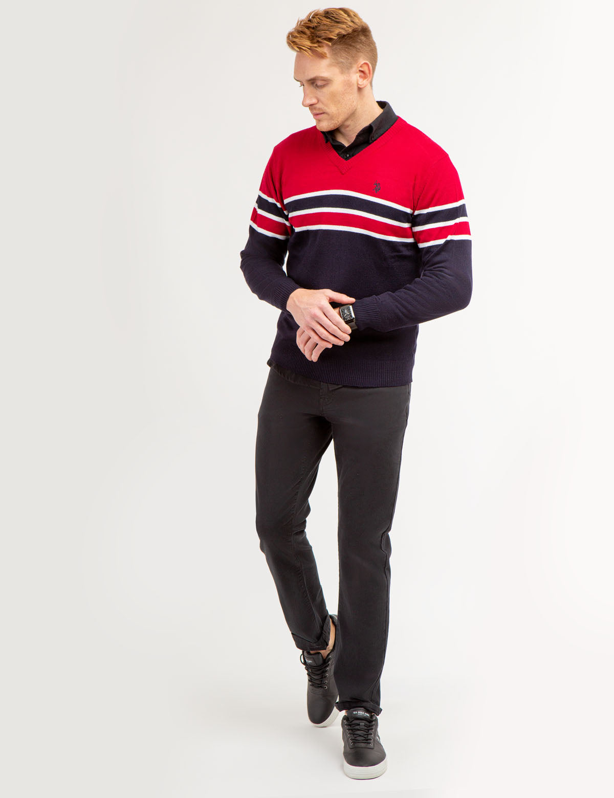 Soft Striped V-Neck Sweater for Women | Cozy & Stylish