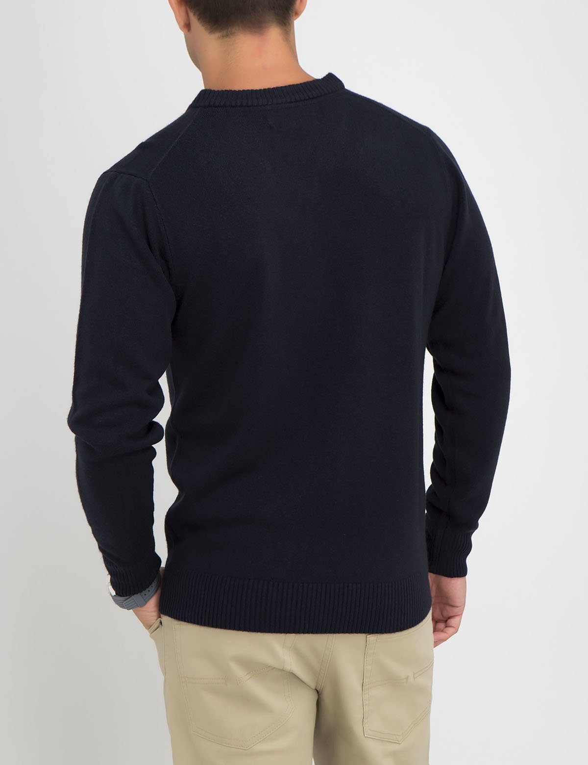 Soft V-Neck Sweater for Women - Ribbed Cuffs & Acrylic Knit