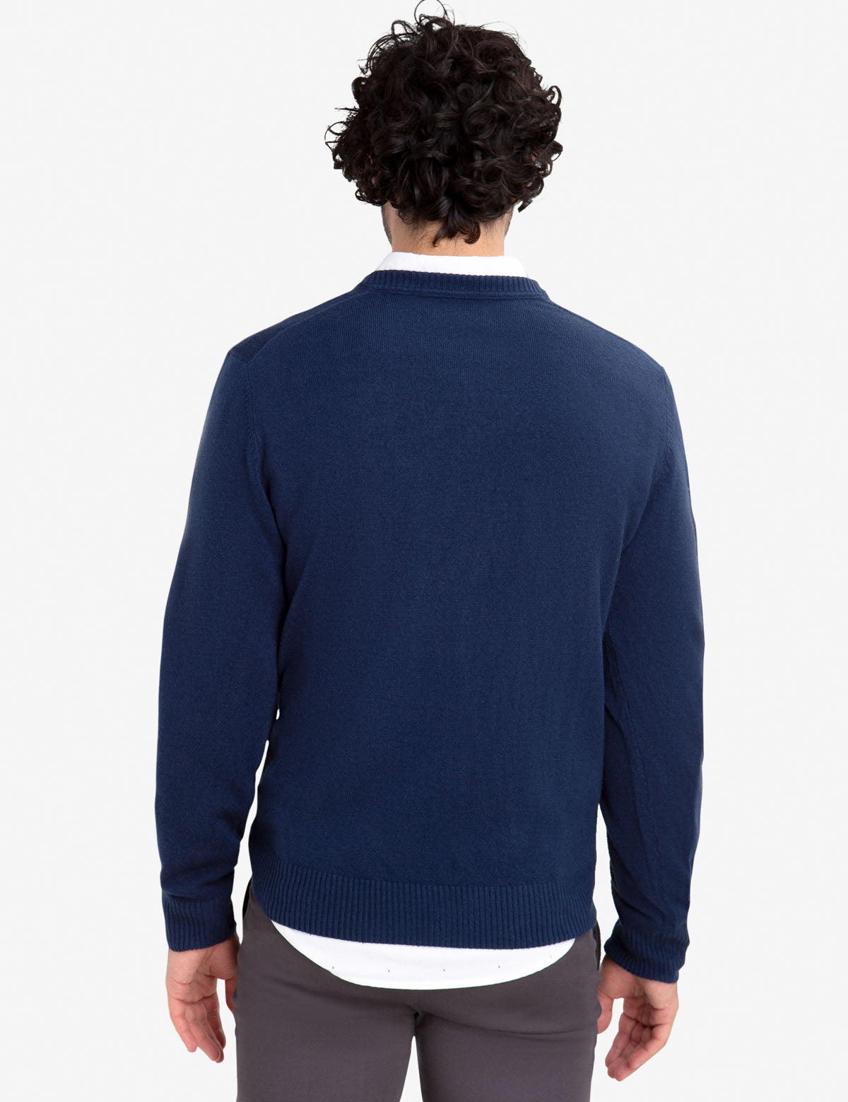 Soft V-Neck Sweater for Women - Ribbed Cuffs & Acrylic Knit