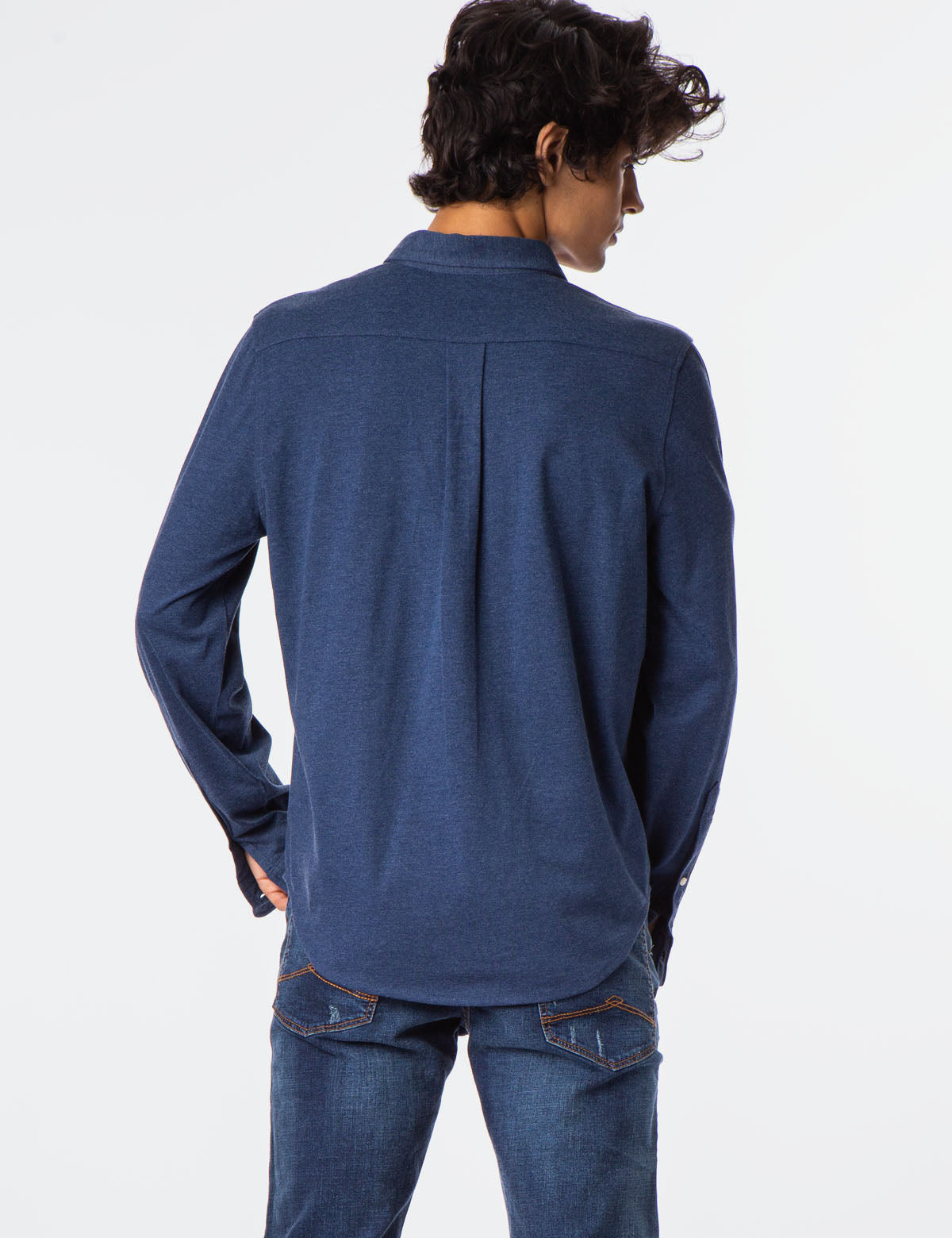 Men's Solid Button-Down Jersey Shirt by USPA