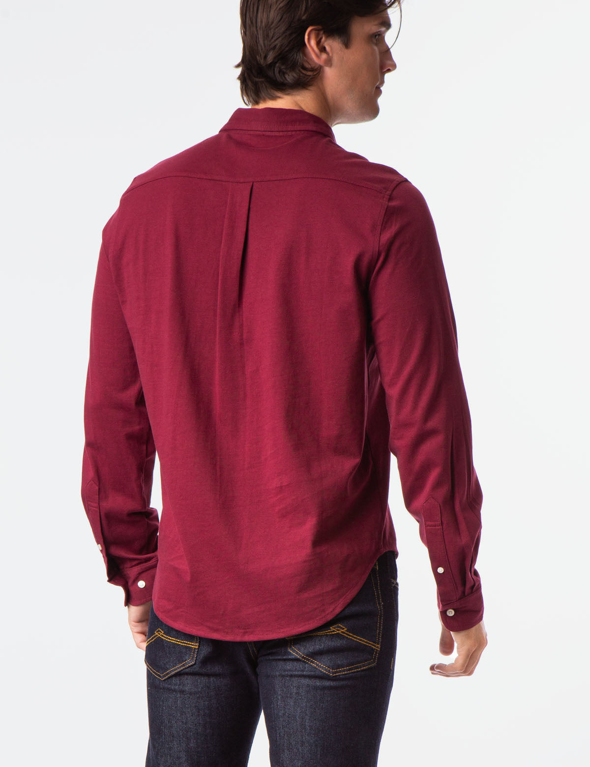 Men's Solid Button-Down Jersey Shirt by USPA