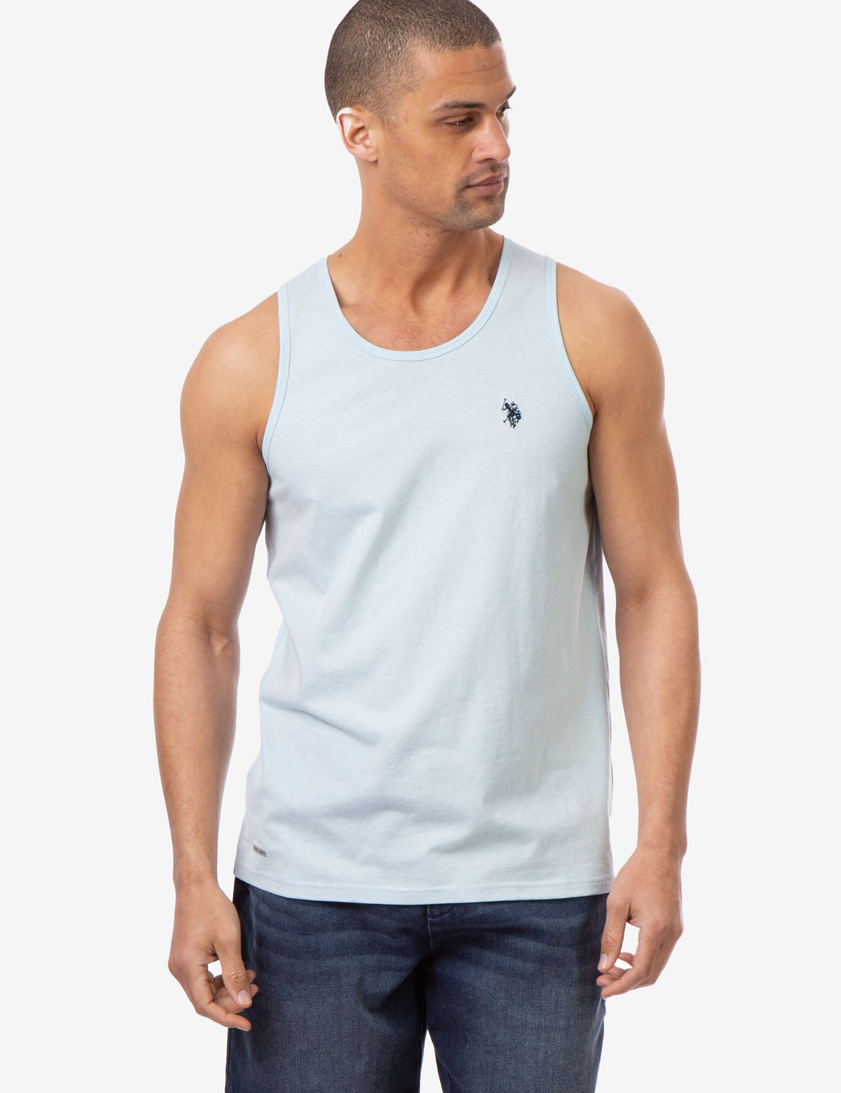 Classic Logo Tank Top - Solid Sleeveless Crew Neck Tee