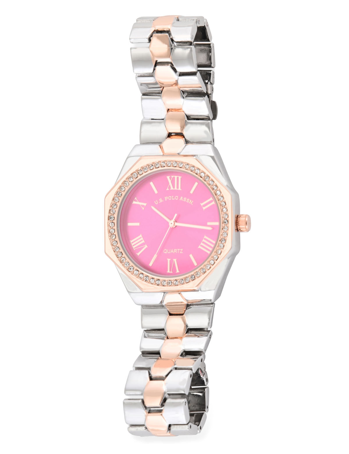 Women's Two-Tone Pink Dial Link Bracelet Watch