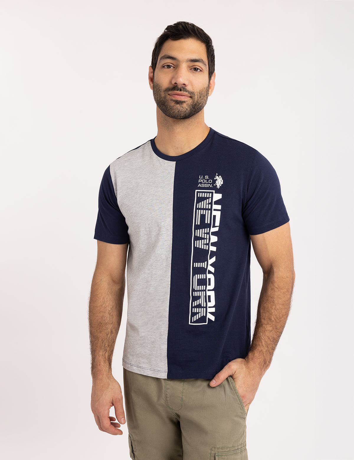 Vertical New York Color Block Graphic T-Shirt
