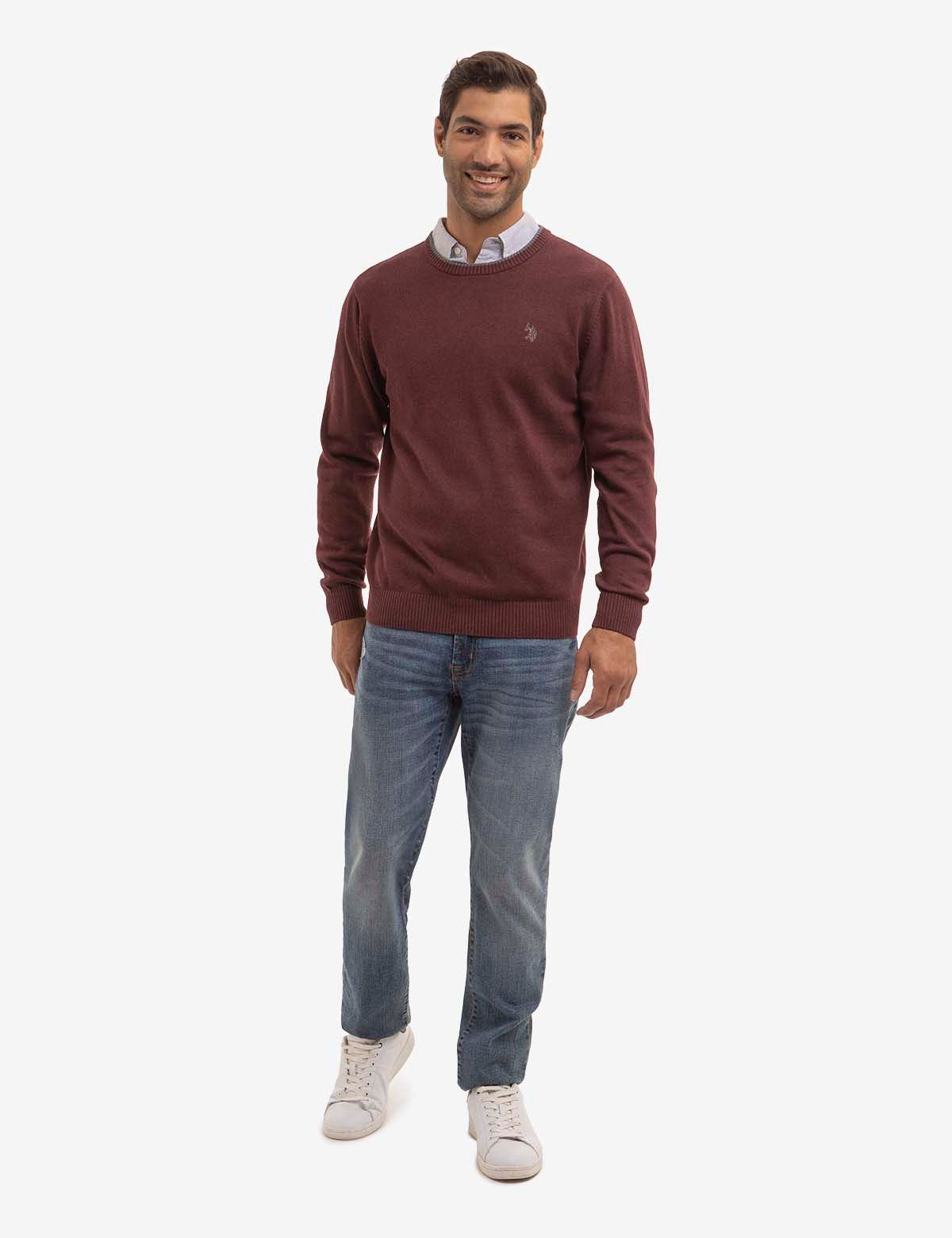 Classic Crew Neck Sweater - Soft Jersey Knit for Men & Women